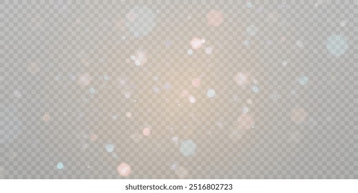 Sparkling glitter light effects with colorful shimmer. Beautiful shimmering glare effect with bokeh, glitter particles and dust. Shining abstract background. Vector illustration