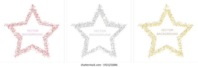Estrella brillante resplandeciente aislada en fondo blanco con espacio para texto. Para publicaciones en medios sociales, aplicaciones móviles, diseños de banners y para web, internet. Estilo brillante. Conjunto de vectores.