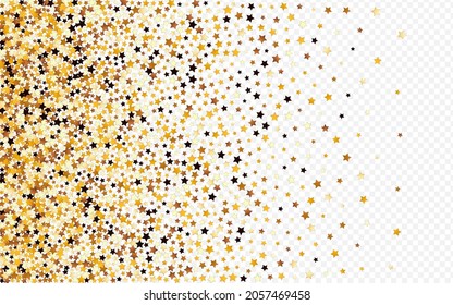 Sparkling Glitter Vector Transparent Background. Yellow Glamour Glow Wallpaper. Space Light Illustration.  Gilded Decoration Sparkle Banner.