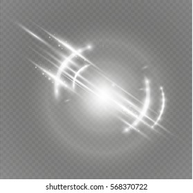 Sparkling glowing round frame on transparent. Starlight moving background. 