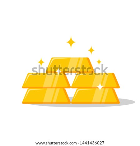 Sparkling gold bar cubes. Premium gold vector illustration.