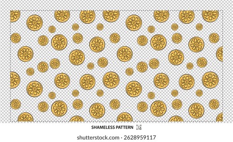 Sparkling Gold Coin Seamless Pattern for Treasure and Finance Themes