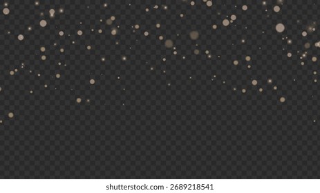 Las partículas de oro brillante crean un efecto bokeh brillante sobre fondo oscuro. Efecto de superposición transparente abstracto dorado. Desenfoque de la luz.