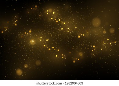 Sparkling gold particles explosion, shiny glittering, golden dust effect abstract background