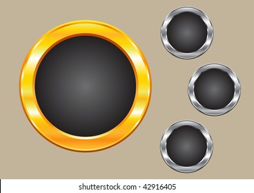 Sparkling gold and silver frame circles