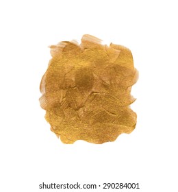 Sparkling gold stain. Abstract vector background. Abstract gold hand painted shape.