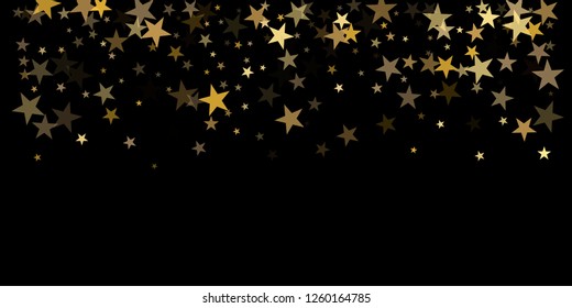 Sparkling Gold Stars Background On Black Stock Vector (Royalty Free ...