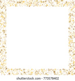 Sparkling Gold Stars Frame Border Background Stock Vector (Royalty Free ...