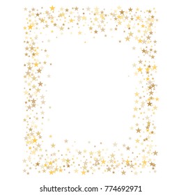 Sparkling Gold Stars Frame Border Background Stock Vector (Royalty Free ...