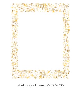 Sparkling Gold Stars Frame Border Background Stock Vector (royalty Free 