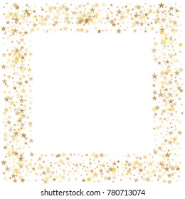 Sparkling Gold Stars Frame Border Background Stock Vector (Royalty Free ...