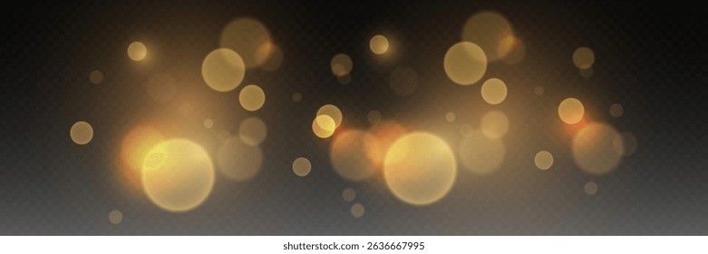 Sparkling golden bokeh, shiny particles of explosion and sparks.