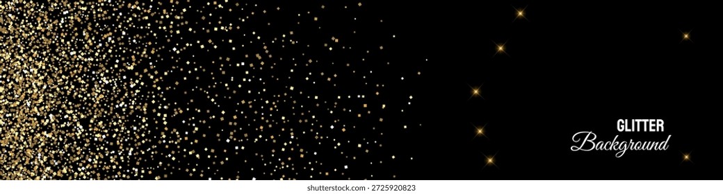 Una brillante explosión dorada sobre un fondo negro oscuro, creando un diseño abstracto festivo y lujoso, perfecto para celebraciones y eventos elegantes.