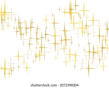Sparkling Golden Glitter on Transparent Vector Background. Falling Shiny Confetti with Gold Shards. Christmas starlight banner backdrop.