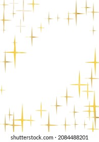 Sparkling Golden Glitter on Transparent Vector Background. Decorative gold falling magic stars on white background sparkle pattern graphic design. Christmas starlight banner backdrop.