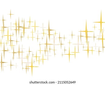 Sparkling Golden Glitter on Transparent Vector Background. Decorative gold falling magic stars on white background sparkle pattern graphic design. Christmas starlight banner backdrop.