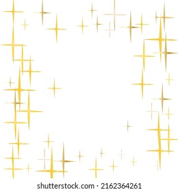 Sparkling Golden Glitter on Transparent Vector Background. Trendy gold falling magic stars on white background sparkle pattern graphic design. Christmas starlight banner backdrop.
