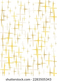 Sparkling Golden Glitter on Transparent Vector Background. Gold flying stars confetti magic christmas frame vector, premium sparkles stardust border background. Christmas starlight banner backdrop.