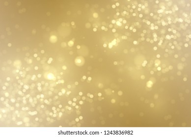 Sparkling golden glittering effect. Glowing yellow lights abstract festive background