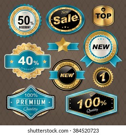sparkling golden labels collection set for retail usage