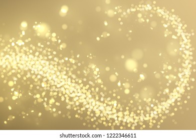 Sparkling golden light effect. Abstract magical background