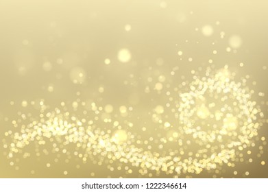 Sparkling golden light effect. Abstract magical background