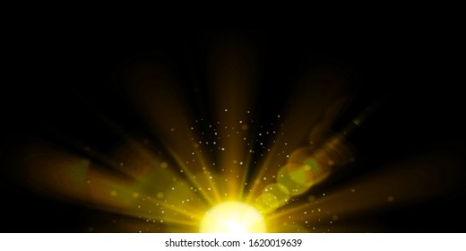 Sparkling golden light effect vector