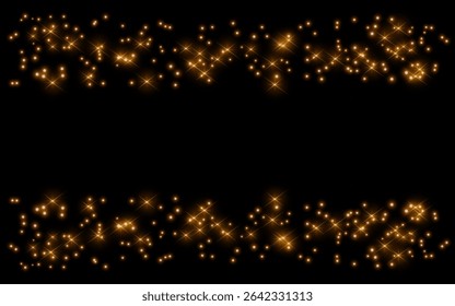 Sparkling golden magic dust particles, special light.	
