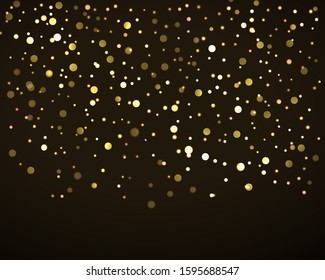 Sparkling golden magic star comet on black background. Cosmic glittering wave. Christmas flash. Sparkling magical dust particles. Magic concept. Abstract background with bokeh effect.