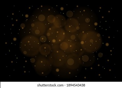 Sparkling golden magic stars on black background. White sparks and stars glitter special light effect. Cosmic glittering wave.