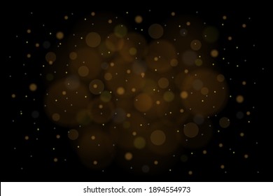 Sparkling golden magic stars on black background. White sparks and stars glitter special light effect. Cosmic glittering wave.