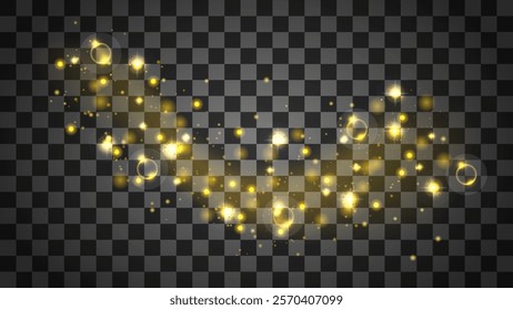 Sparkling golden particles explosion vector
