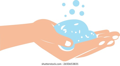 Sparkling golden soap held in hand, ideal for hygiene campaigns, handwashing education visuals, or clean product-related promotional materials.