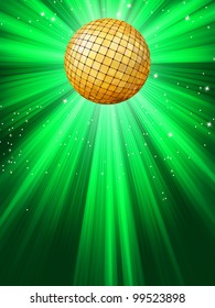 Sparkling green disco ball. EPS 8 vector file included