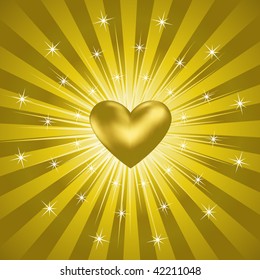 Sparkling Heart Burst Background