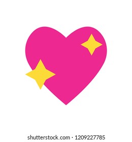 Sparkling Heart Emoji Flat Design Vector