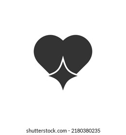 Sparkling heart icon. Isolated vector illustration.
