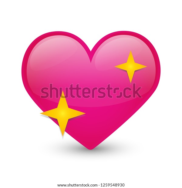 キラキラ輝く心の愛の絵文字アイコンオブジェクトシンボルグラデーションベクター画像デザインカートーンの背景 のベクター画像素材 ロイヤリティフリー