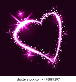 Sparkling Heart On Dark Background Stock Vector (Royalty Free ...