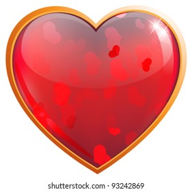  Sparkling heart on a white background. Symbol of love