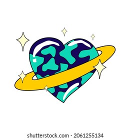 Sparkling Heart Streetwear and Edgy Logos, in Green and Yellow, New Style, Commercial Use