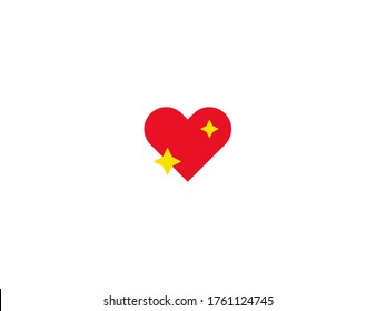 Sparkling Heart Vector Flat Icon. Isolated Sparkle Heart Emoji Illustration Symbol