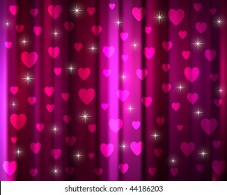 Sparkling Hearts Background (Vector-EPS10)