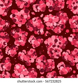 Sparkling hearts seamless pattern of circles