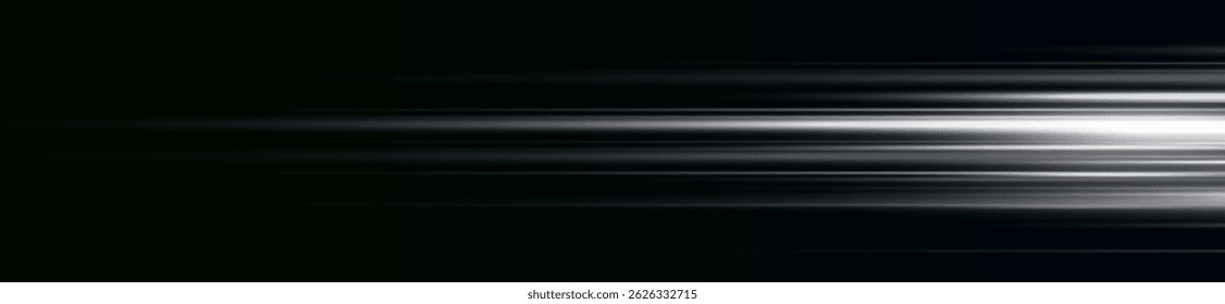 Funkelnde horizontale blaue Lichtstrahlen mit Sternenlicht-Glanz und Partikelglanz, abstrakter festlicher Strahleffekt für technische Hintergründe, digitale Feier oder grafische Dekoration