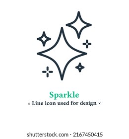 Sparkling icon isolated on a white background. Shining symbol, magic star, twinkling, glow for web and mobile apps.
