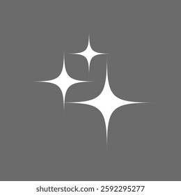 Sparkling icon. Sparkle icon. Shine icon symbol vector on grey background.