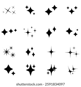 Sparkling icons set. Modern Flat Icon Set