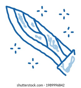 Sparkling Knife sketch icon vector. Hand drawn blue doodle line art Sparkling Knife sign. isolated symbol illustration