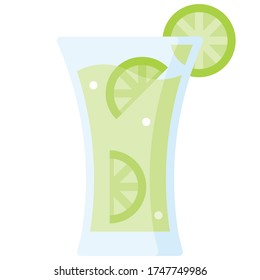 Faltende Limonade-Symbol, Vektorgrafik im Getränk-Stil